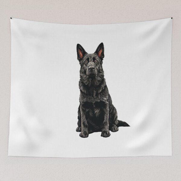 Item preview, Black German Shepherd Dog Illustration designed and sold by whyitsme.