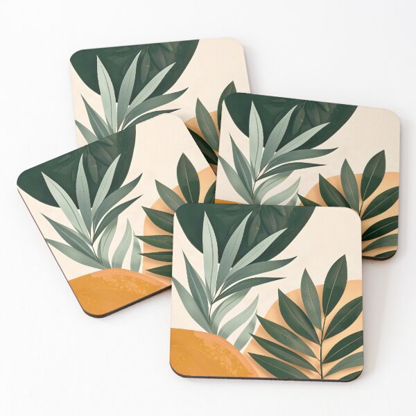 Item preview, Tropical Leaves on Abstract Background  designed and sold by Vicky Brago-Mitchell®.