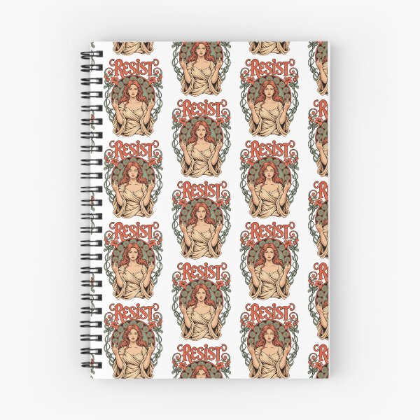 Item preview, Resist Art Nouveau Woman Middle Finger Rebel Feminist Floral Art designed and sold by GiftsProShop.