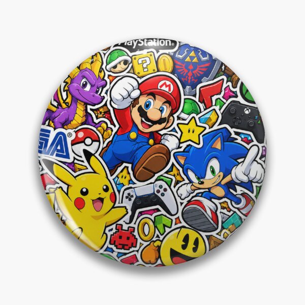 Item preview, Gaming Chaos – Colourful Sticker Bomb Collage designed and sold by Inked Legacy.