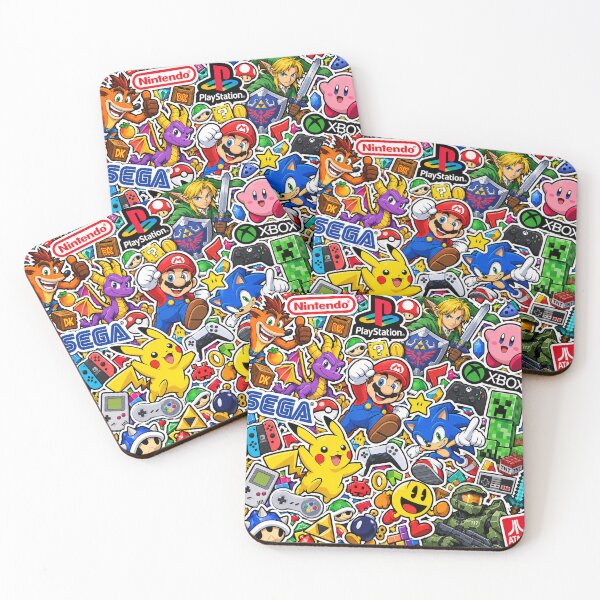 Item preview, Gaming Chaos – Colourful Sticker Bomb Collage designed and sold by Inked Legacy.