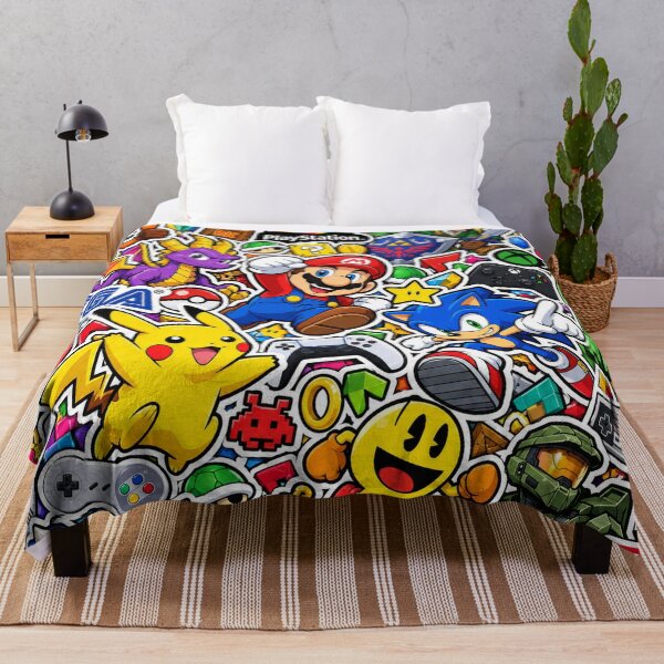Item preview, Gaming Chaos – Colourful Sticker Bomb Collage designed and sold by Inked Legacy.
