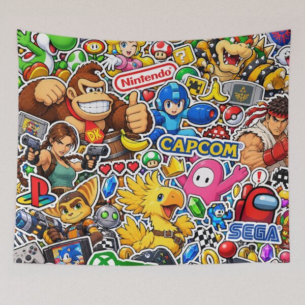 Item preview, Arcade All-Stars – Colourful Gaming Sticker Bomb designed and sold by Inked Legacy.