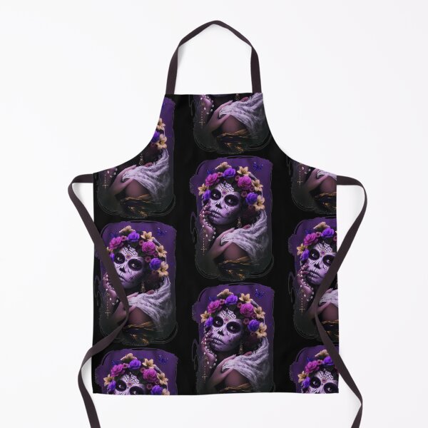 Item preview, Purple Floral Sugar Skull Elegant Lady Portrait designed and sold by RichardCSherid.