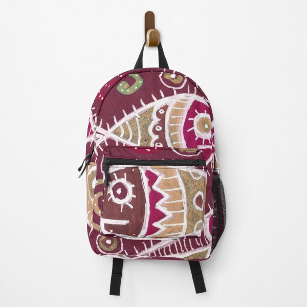 Item preview, Folk Art Fish in Burgundy and Gold designed and sold by Fani*.