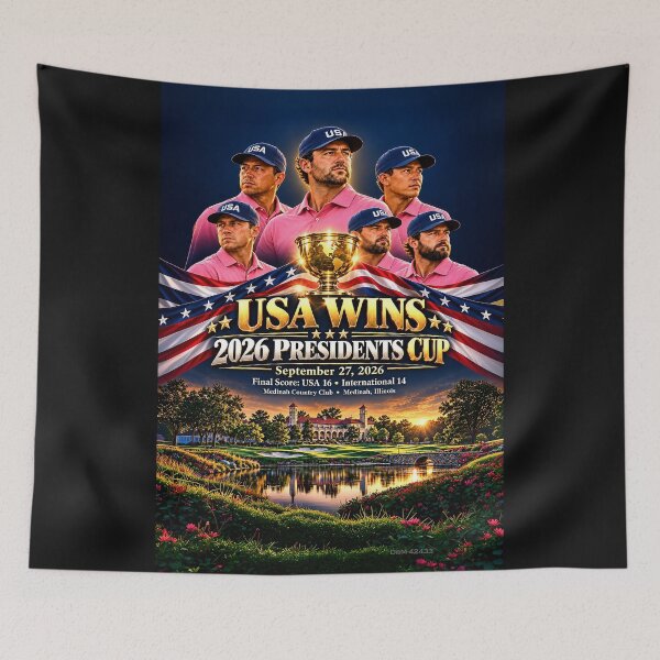 Item preview, USA WINS 2026 PRESIDENTS CUP - UNITED STATES 17 - INTERNATIONAL 13 - Sept. 27, 2026 designed and sold by DBM Photo Art 1.
