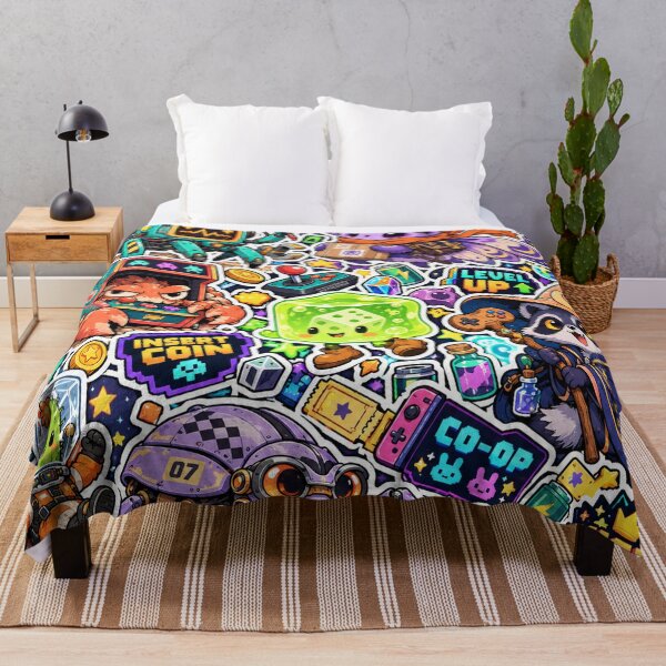 Item preview, Side Quest Crew – Cute Arcade Gaming Sticker Bomb designed and sold by Inked Legacy.