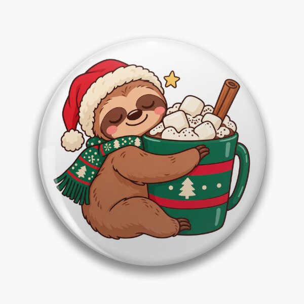 Item preview, Christmas Sloth Hugging a Hot Cocoa Mug designed and sold by skyartdesign.