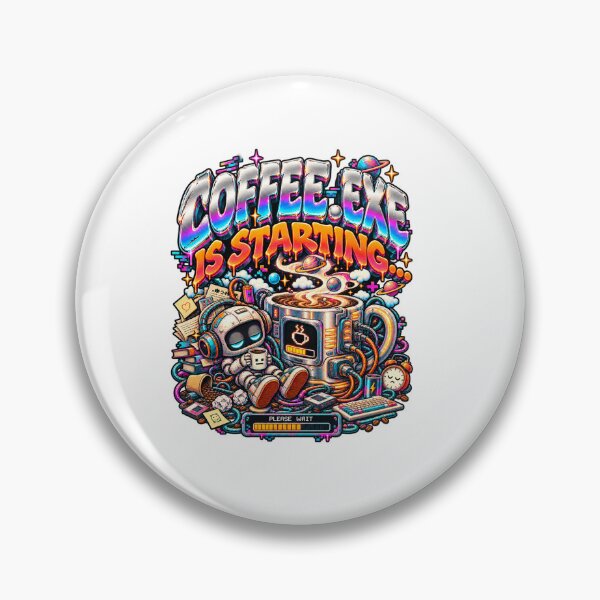 Item preview, Coffee.exe Is Starting – Funny Robot Coffee Loading Y2K designed and sold by NarpLTD.