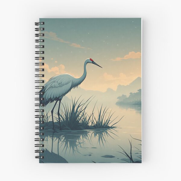 Item preview, Misty Crane Lake – Soft Oriental Sunset Art Print designed and sold by 7th-Lunar-Phase.
