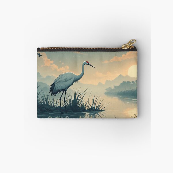 Item preview, Misty Crane Lake – Soft Oriental Sunset Art Print designed and sold by 7th-Lunar-Phase.