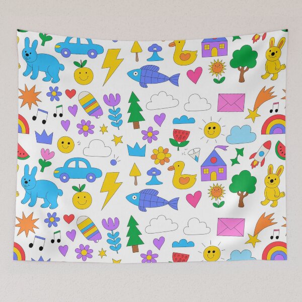 Item preview, Colorful Hand Drawn Icon Collection designed and sold by Mindful Wall Art Studio.