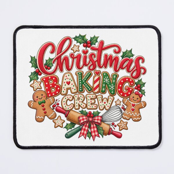 Item preview, Christmas Baking Crew with Gingerbread and Whisk designed and sold by skyartdesign.
