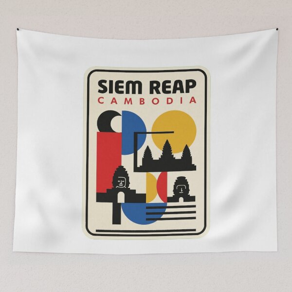 Item preview, Retro Siem Reap Bauhaus Geometric Skyline designed and sold by k3rstman1.