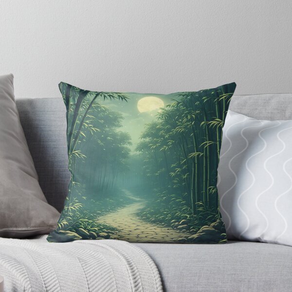 Item preview, Moonlit Bamboo Path – Enchanted Forest Art Print designed and sold by 7th-Lunar-Phase.