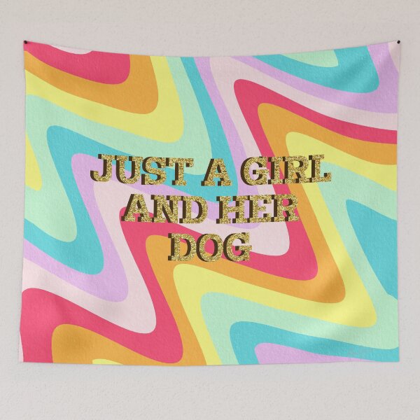 Item preview, Just a girl and her dug stripes designed and sold by Ana Gorozpe.