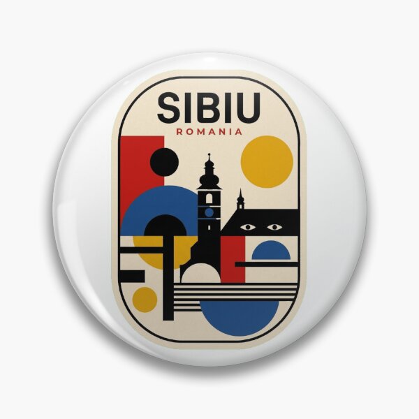 Item preview, Retro Sibiu Bauhaus Geometric Skyline designed and sold by k3rstman1.