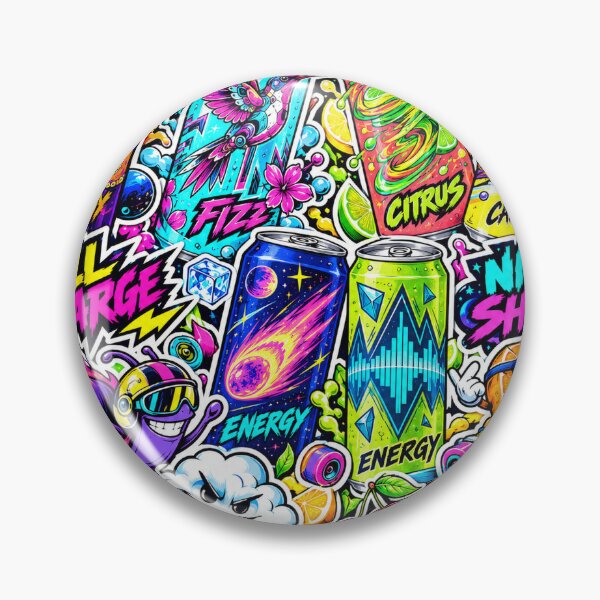 Item preview, Full Charge – Neon Energy Drink Sticker Bomb designed and sold by Inked Legacy.