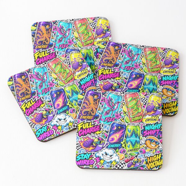 Item preview, Full Charge – Neon Energy Drink Sticker Bomb designed and sold by Inked Legacy.