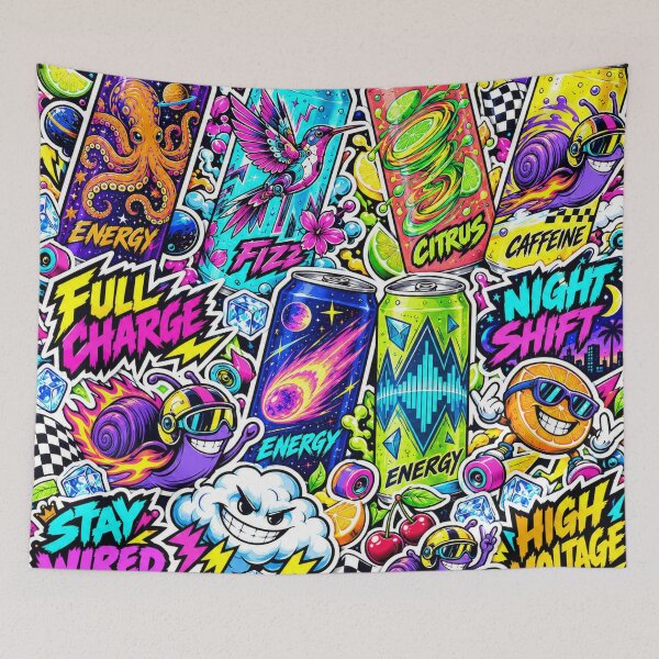 Item preview, Full Charge – Neon Energy Drink Sticker Bomb designed and sold by Inked Legacy.