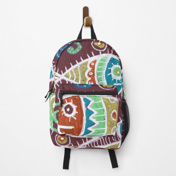 Item preview, Colorful Folk Art Fish in Teal and Red designed and sold by Fani*.