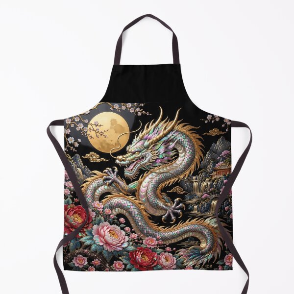 Item preview, Chinese Dragon with Full Moon and Peonies – Mother of Pearl Art designed and sold by ManJiangHong.