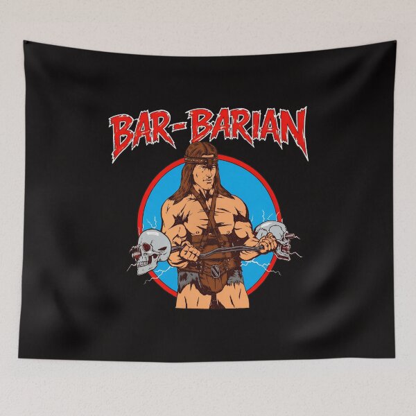 Item preview, Retro Barbarian Skull Weightlifting  designed and sold by ASTRAXO.