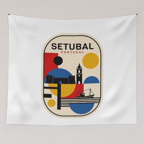 Item preview, Retro Setubal Bauhaus Geometric Skyline designed and sold by k3rstman1.