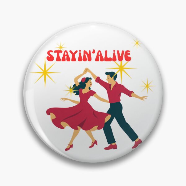 Item preview, stayin alive vintage retro groovy 70s disco typography  designed and sold by stileepensieri.