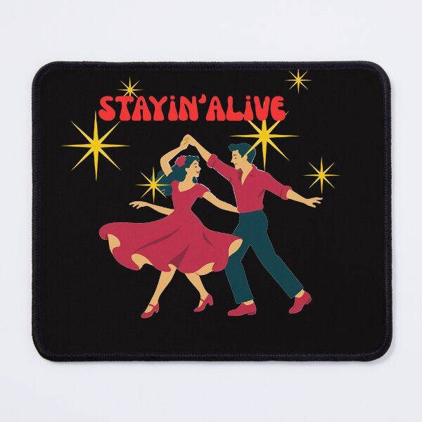 Item preview, stayin alive vintage retro groovy 70s disco typography designed and sold by stileepensieri.