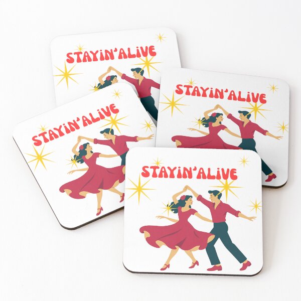 Item preview, stayin alive vintage retro groovy 70s disco typography  designed and sold by stileepensieri.