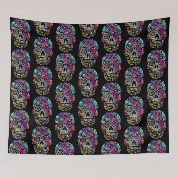 Item preview, Colorful Watercolor Floral Human Skull Silhouette designed and sold by RichardCSherid.