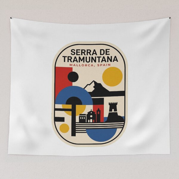 Item preview, Retro Serra De Tramuntana Bauhaus Geometric Skyline designed and sold by k3rstman1.
