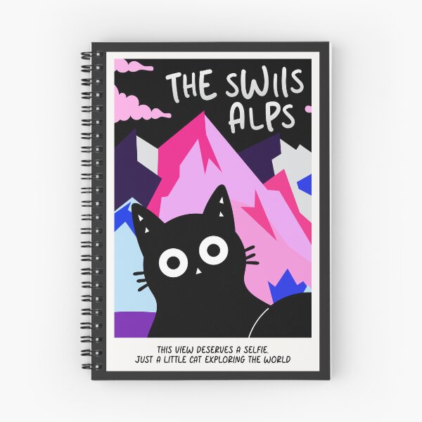 Item preview, My Little Swiss Escape – Cute Cat in the Alps designed and sold by DibujandoPorfa.