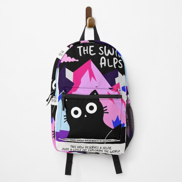 Item preview, My Little Swiss Escape – Cute Cat in the Alps designed and sold by DibujandoPorfa.