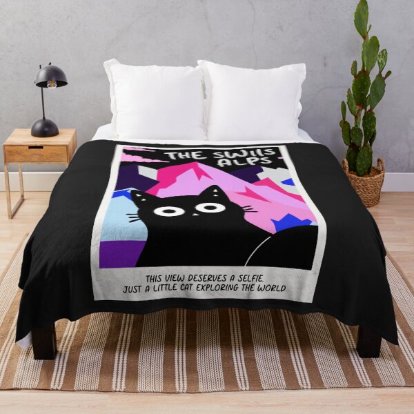 Item preview, My Little Swiss Escape – Cute Cat in the Alps designed and sold by DibujandoPorfa.