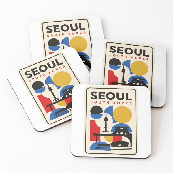 Item preview, Retro Seoul Bauhaus Geometric Skyline designed and sold by k3rstman1.