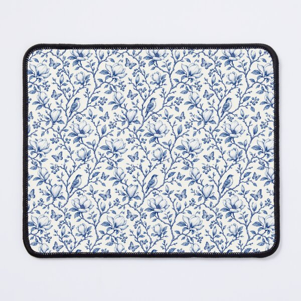 Item preview, Blue Toile Tree Branches With Birds and Butterflies designed and sold by DrewRomeoCo.