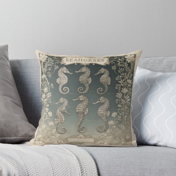 Item preview, Vintage Seahorse Marine Plate in Gold designed and sold by PictorialWhimsy.