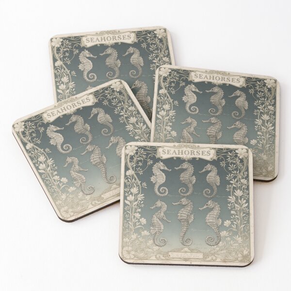 Item preview, Vintage Seahorse Marine Plate in Gold designed and sold by PictorialWhimsy.