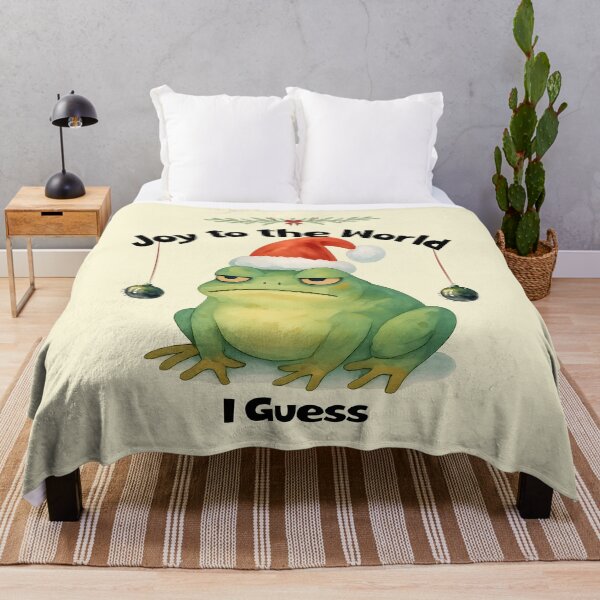 Item preview, Joy to the World I Guess Grumpy Christmas Frog designed and sold by Sachie's Studio.