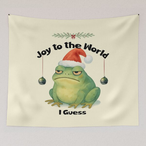 Item preview, Joy to the World I Guess Grumpy Christmas Frog designed and sold by Sachie's Studio.