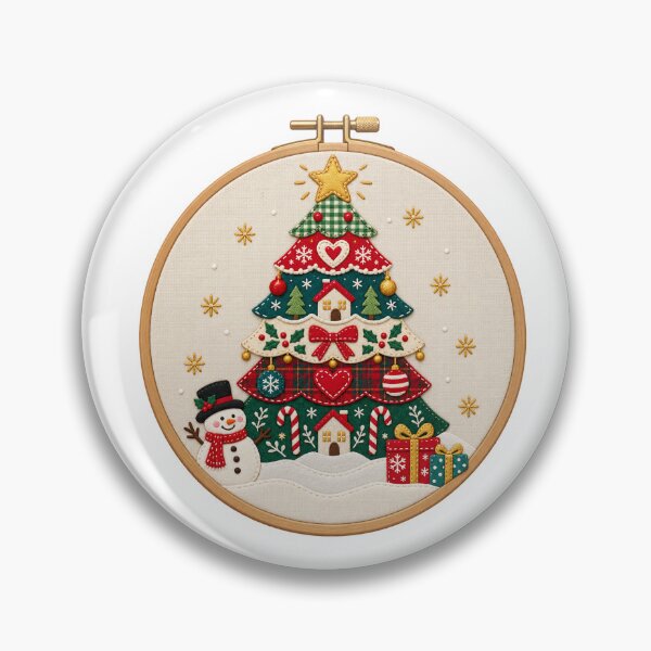 Item preview, Christmas Tree in a Decorative Embroidery Hoop designed and sold by skyartdesign.