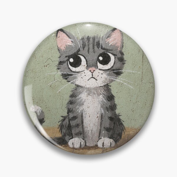 Item preview, Worried Little Grey Kitten designed and sold by PictorialWhimsy.