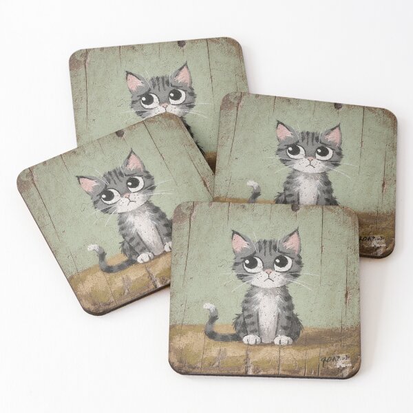 Item preview, Worried Little Grey Kitten designed and sold by PictorialWhimsy.