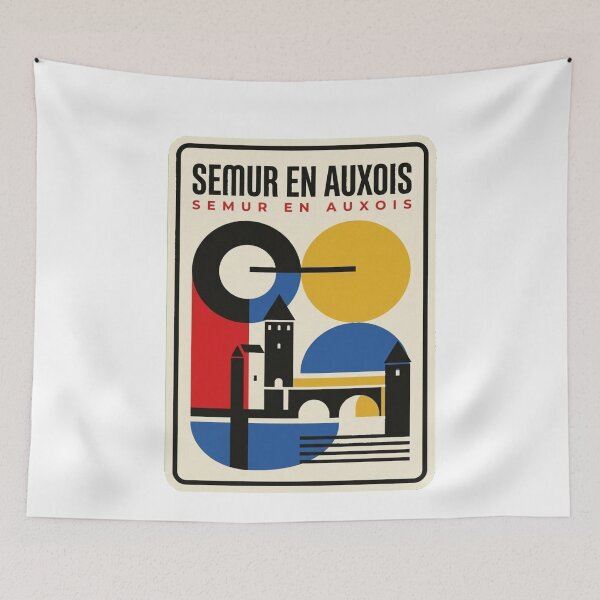 Item preview, Retro Semur En Auxois Bauhaus Geometric Skyline designed and sold by k3rstman1.