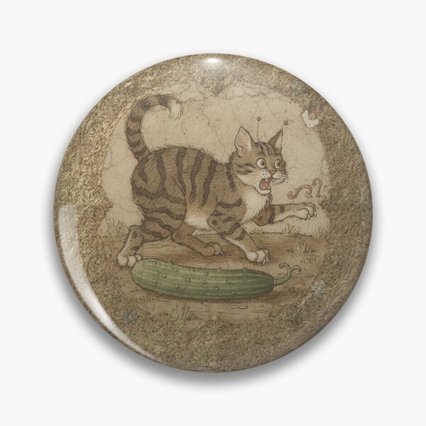 Item preview, Medieval Cat Losing a Duel to a Cucumber designed and sold by PictorialWhimsy.
