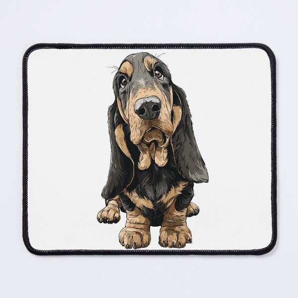 Item preview, Black and Brown Basset Hound Dog Illustration designed and sold by whyitsme.