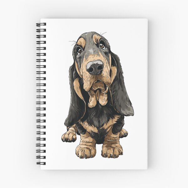 Item preview, Black and Brown Basset Hound Dog Illustration designed and sold by whyitsme.