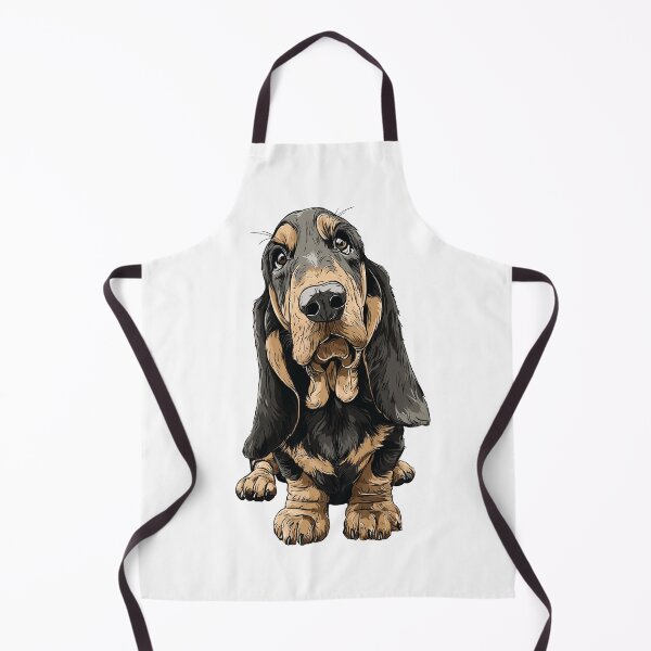 Item preview, Black and Brown Basset Hound Dog Illustration designed and sold by whyitsme.